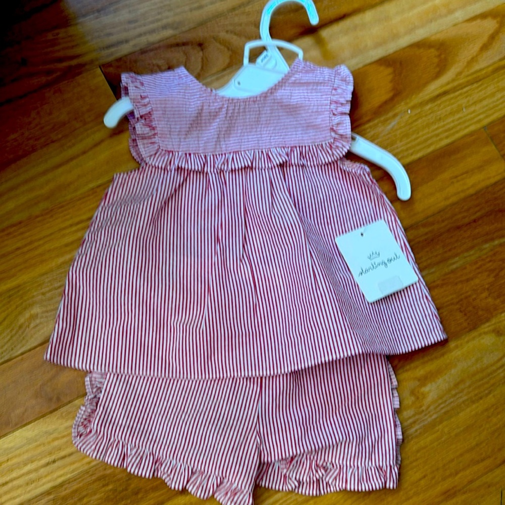 Starting Out Red and White Striped Baby Set